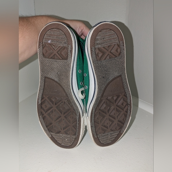 Converse Kelly green high top with plaid lining W sz 8/ M sz 6 - Picture 2 of 6